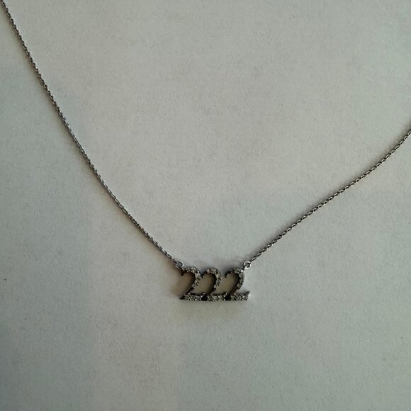 Zales Diamond Accent Lucky Number "222" Necklace in Sterling Silver - Picture 3 of 5